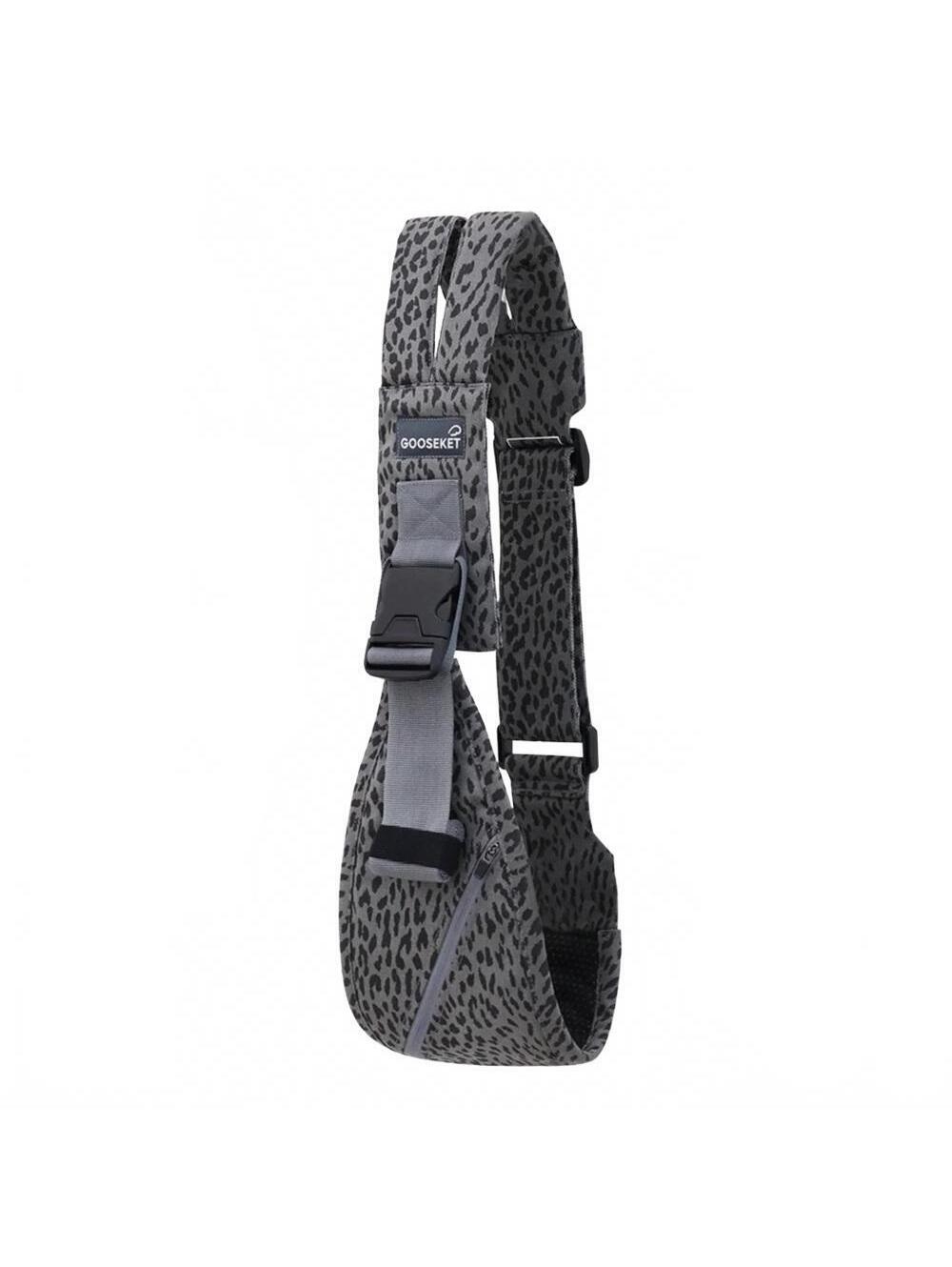 Gooseket Sling Travel Packable Adjustable Stylish Leopard Print Gray